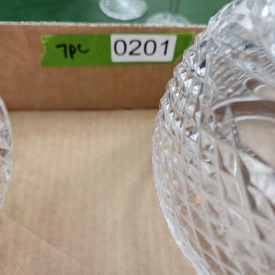 Crystal Glass Cut Glass Lot Waterford Crystal Glasses Bowl Blue Cut to clear Ashtray