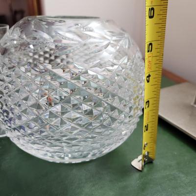 Crystal Glass Cut Glass Lot Waterford Crystal Glasses Bowl Blue Cut to clear Ashtray