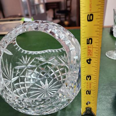Crystal Glass Cut Glass Lot Waterford Crystal Glasses Bowl Blue Cut to clear Ashtray