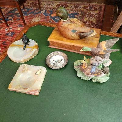 Lot of Waterfowl Collection Coaster, Trinket box