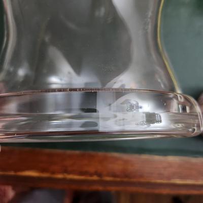 Large Heavy Clear Glass Flared Ends Hurricane Lamp Candle Shade 18"