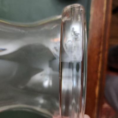 Large Heavy Clear Glass Flared Ends Hurricane Lamp Candle Shade 18"