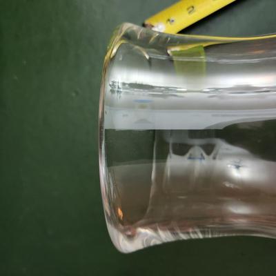 Large Heavy Clear Glass Flared Ends Hurricane Lamp Candle Shade 18"