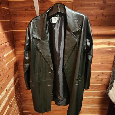 Black Leather Coat Size M Tribeca Studio