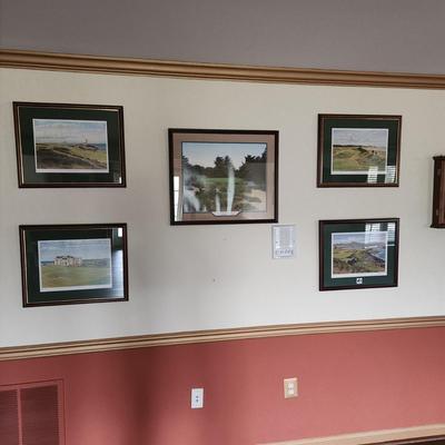 Set of 4 Framed Graeme W. Baxter Golf Prints Signed