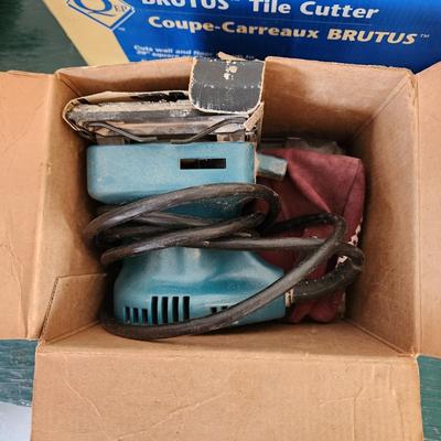 Tool Lot Tile Cutter Makita Sander B&D Drill and Saw