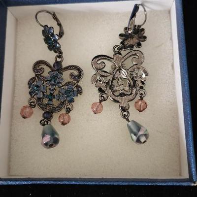 Antique finish French wire earrings