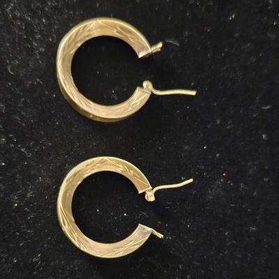 Engraved 10K Gold earrings