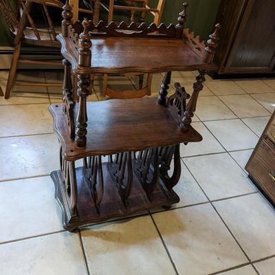 Antique Rosewood Ornate Music Stand