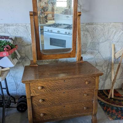 Antique Swivel Mirror Dresser