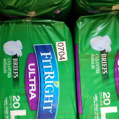 FitRight Ultra Briefs Large case of 4 20 packs