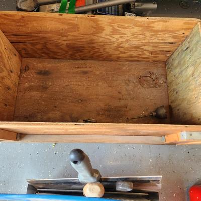 Tool Lot Levels Paint Sprayer tool box Wood Storage box Paint supplies