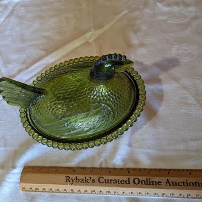 Vintage Hen on Nest Chicken Covered Candy Dish Indiana Glass
