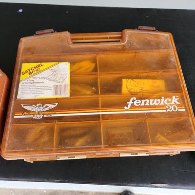 Fishing Tackle Boxes w lures Old Pal Woodstream Fenwick 20