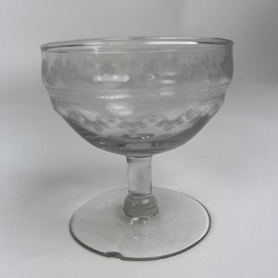 1075 Antique Depression Etched Glass Lot 44pcs