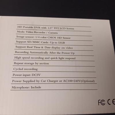 NEW HD PORTABLE DVR W/2.5" TFT LCD SCREEN