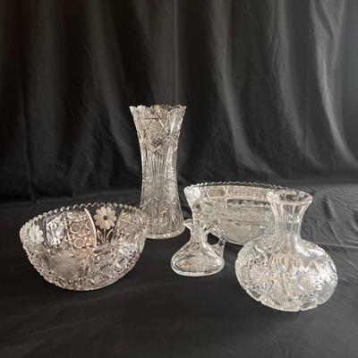 Floral Etched and Cut Crystal Decanter & More (DR-DZ)