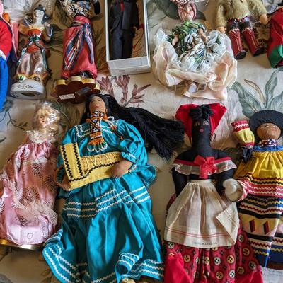 Variety Lot of Vintage Ethnic Dolls