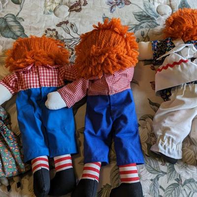 Lot of Raggedy Ann and Ethnic Dolls