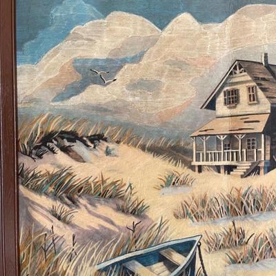 Painting of Beach House Scene