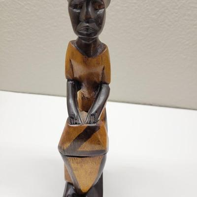 African wood figurine couple.
