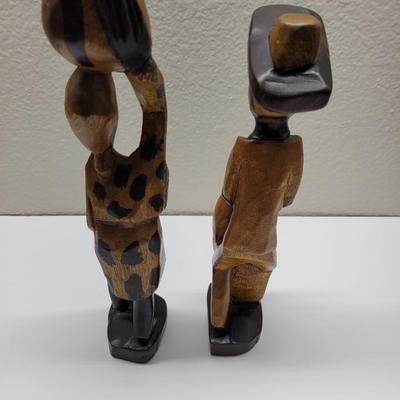 African wood figurine couple.