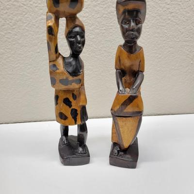 African wood figurine couple.