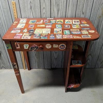 Adorable Vintage Stickered Desk