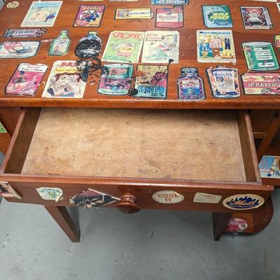 Adorable Vintage Stickered Desk