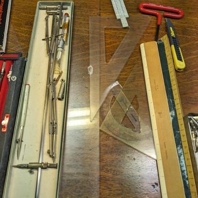 Collection of Drafting, etc Tools and Materials