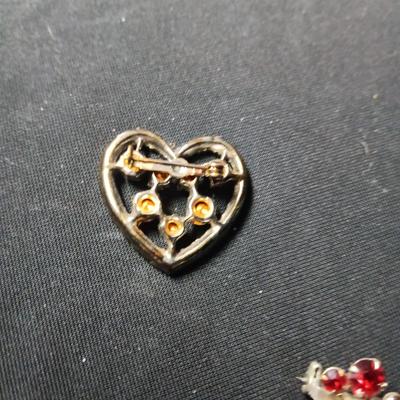 ANTIQUE PINS WITH RED STONES