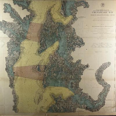 1097 Rare Antique Map of Oyster Grounds of The Chesapeake Bay No.2 1883