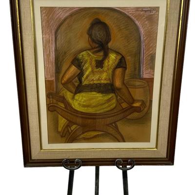 Raul Anguiano Pastel on paper "Tahuana de Espalda"