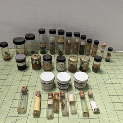 Set of Vintage Healing Herb Bottles