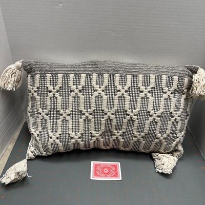 Throw Pillow with Corner Tassels