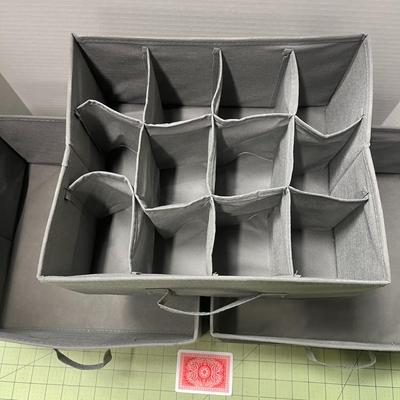 3 Set of Grey Storage Organizer