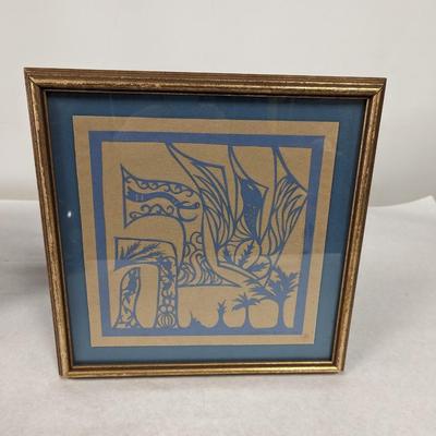 Framed 1984 Cut Paper Artwork Limited Edition Signed by Artist 12 1/2