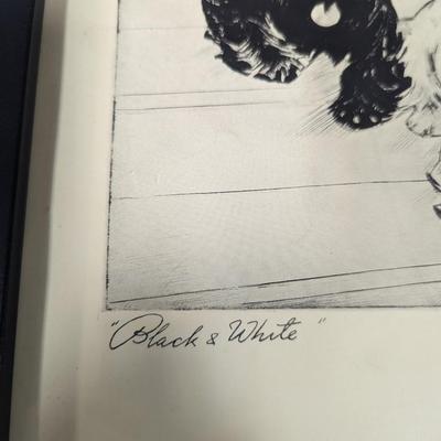 Framed Morgan Dennis Black & White Whiskey Ad 13" x 14"