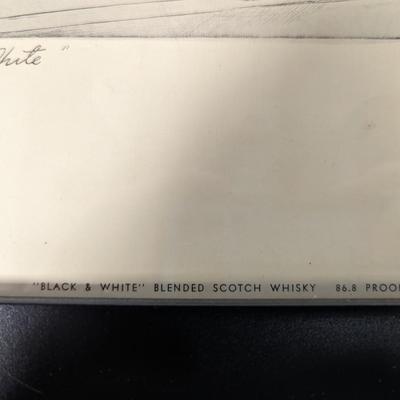 Framed Morgan Dennis Black & White Whiskey Ad 13" x 14"