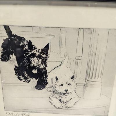 Framed Morgan Dennis Black & White Whiskey Ad 13" x 14"