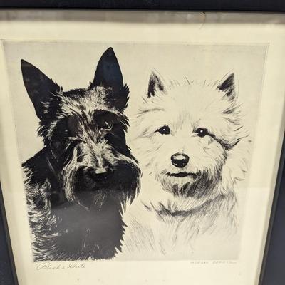 Framed Morgan Dennis Black & White Whiskey Ad 13" x 14"