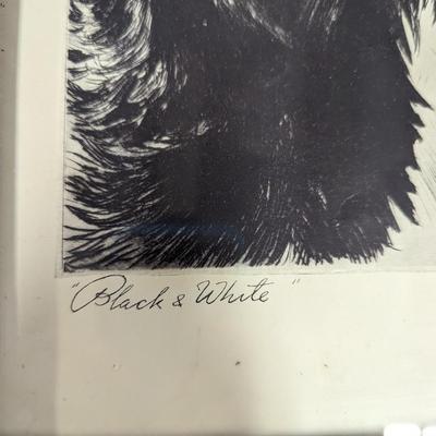 Framed Morgan Dennis Black & White Whiskey Ad 13" x 14"