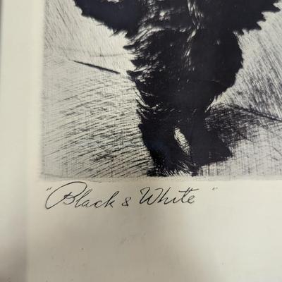 Framed Morgan Dennis Black & White Whiskey Ad 13" x 14"