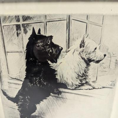 Framed Morgan Dennis Black & White Whiskey Ad 13" x 14"