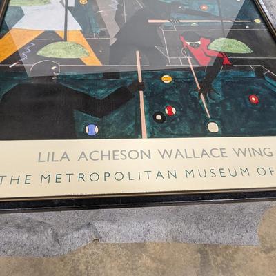 Large Lila Acheson Wallace Wing 'The Pool Parlor' Poster for the Metroplitan Musuem of Art Framed 1987