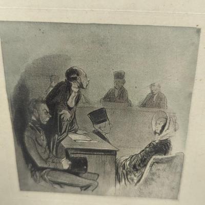 Framed "Passing The Bar" S. Z. Lucas Art Work 26 3/4" x 21"