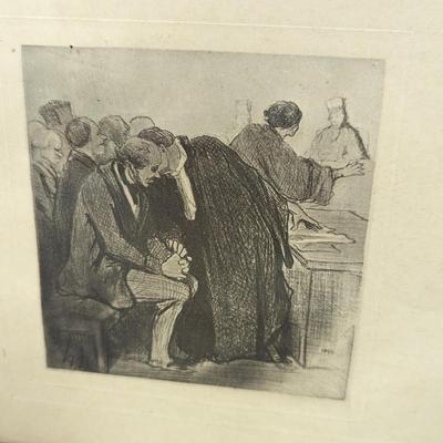 Framed "Passing The Bar" S. Z. Lucas Art Work 26 3/4" x 21"