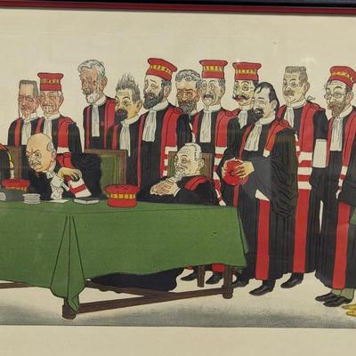 Framed "Passing The Bar" S. Z. Lucas Art Work 26 3/4" x 21"