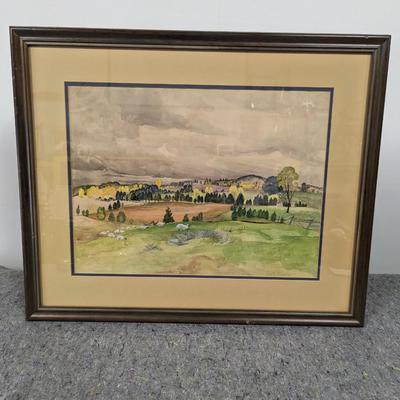 Framed Landscape Painting Signed 27 1/2" x 22 1/2"