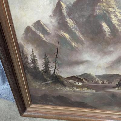 Framed Mountain Painting 35 1/2" x 27 1/2"